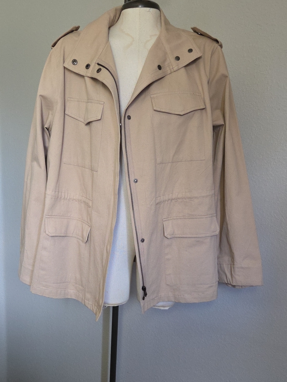 Women's Light Khaki Utility Jean Jacket